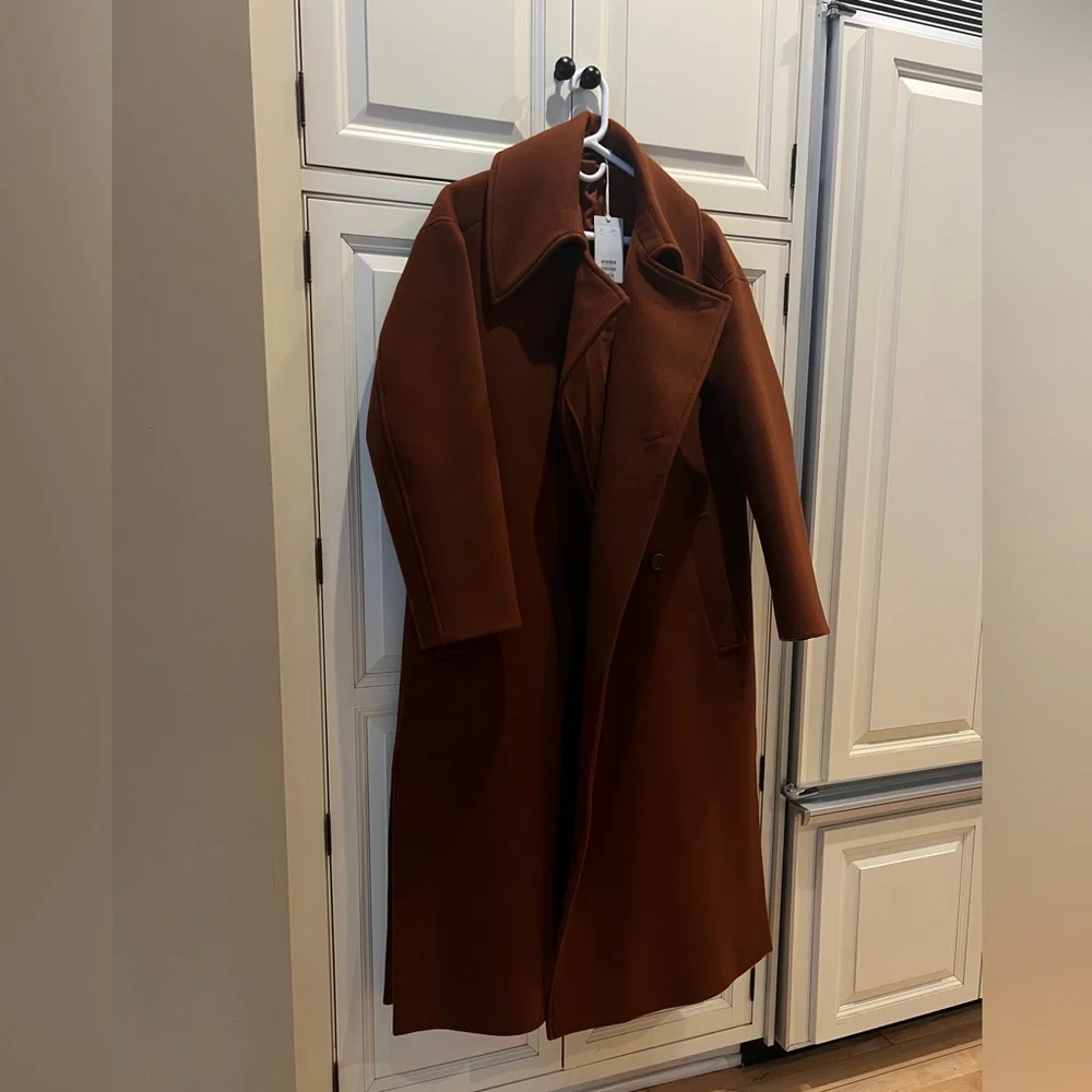NWT COS Wool Rich Warm Brown Overcoat - Picture 5 of 5